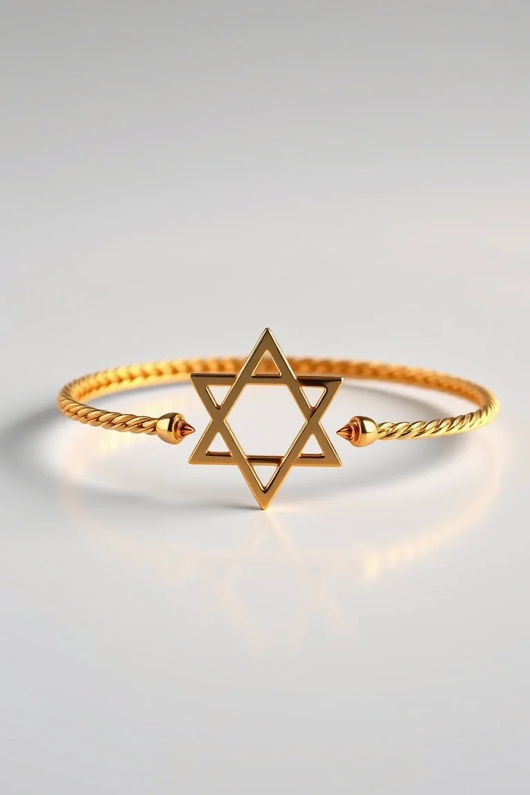 14K Star Of David Bracelet 7 In.