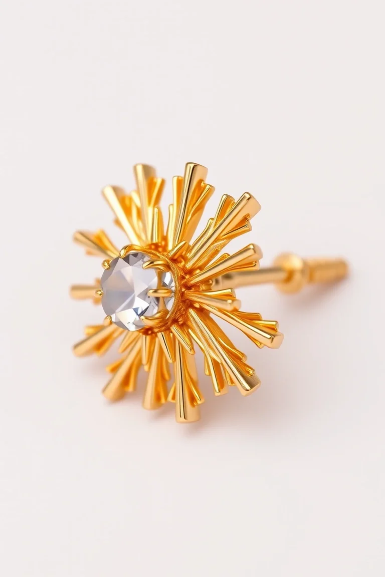 14K Starburst Earring