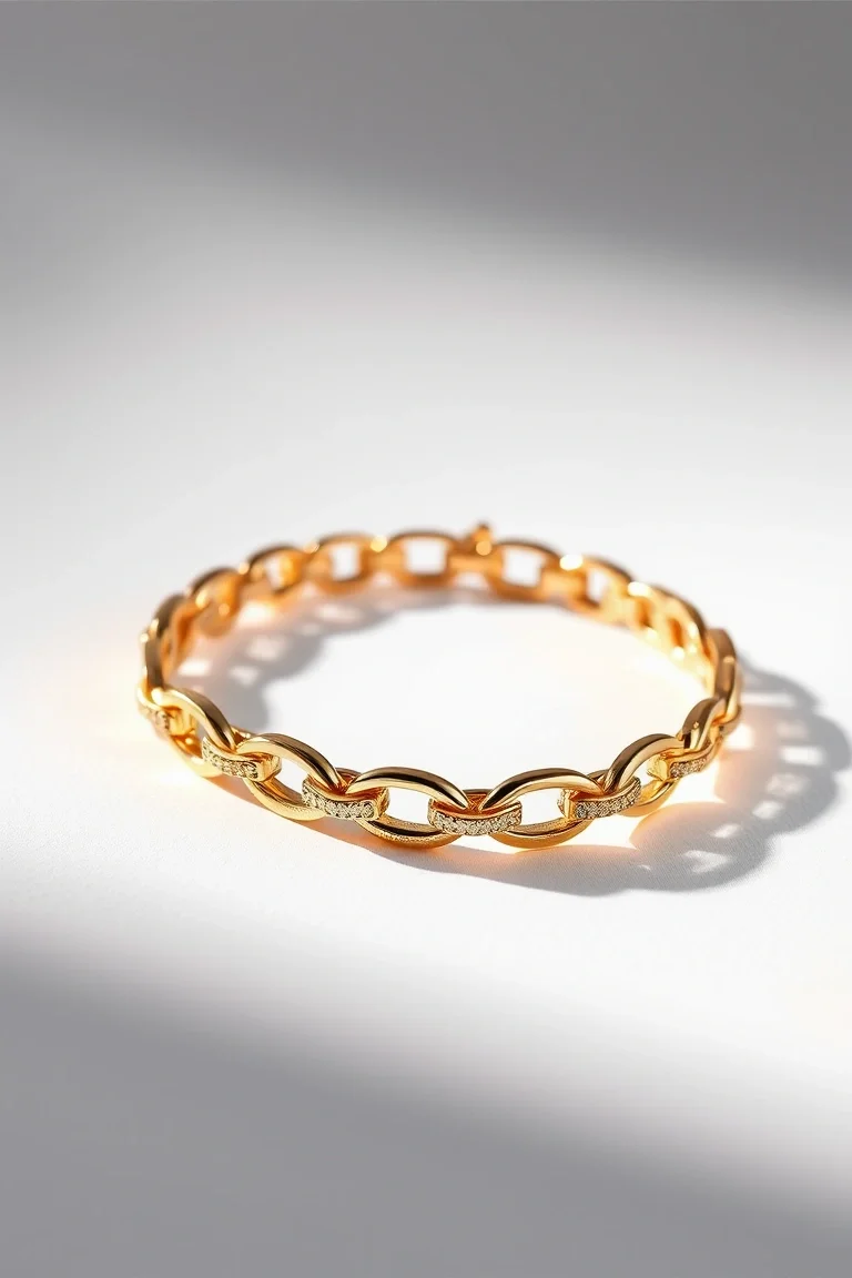 14K Status Link Bracelet 8 In.