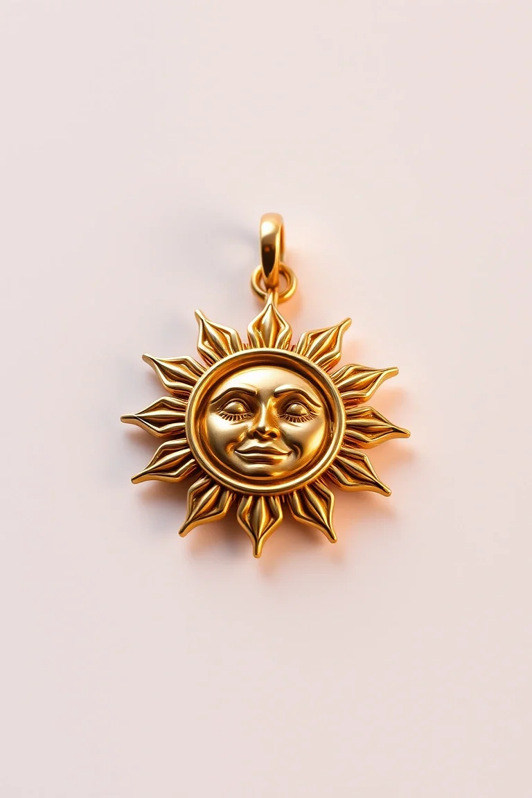14K Sun Charm