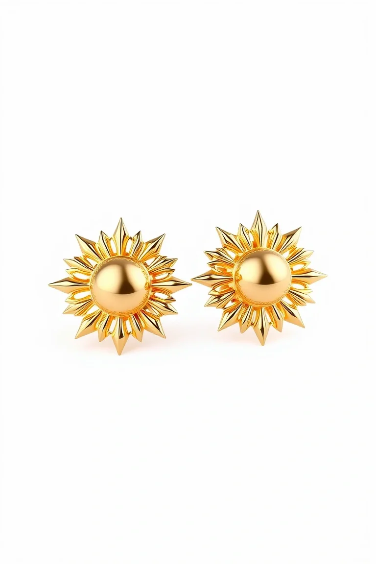 14K Sun Earrings