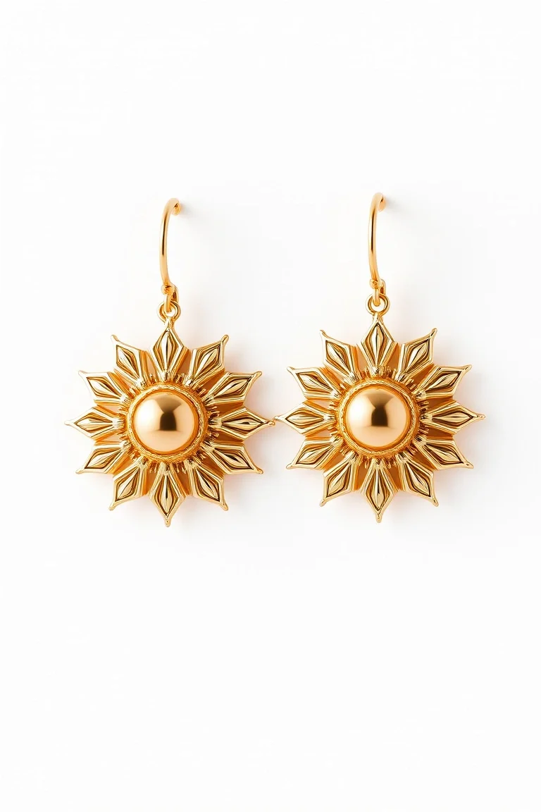 14K Sun Earrings