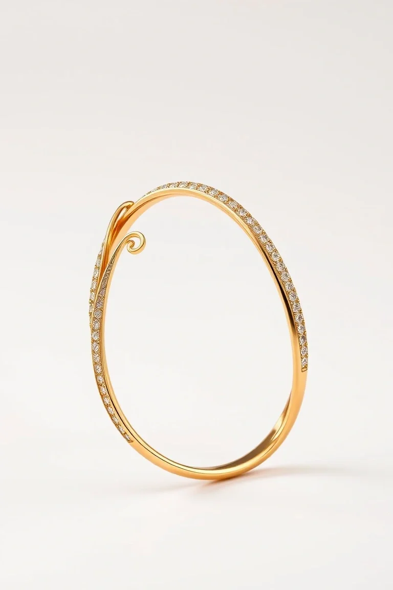 14k Swirl Bangle