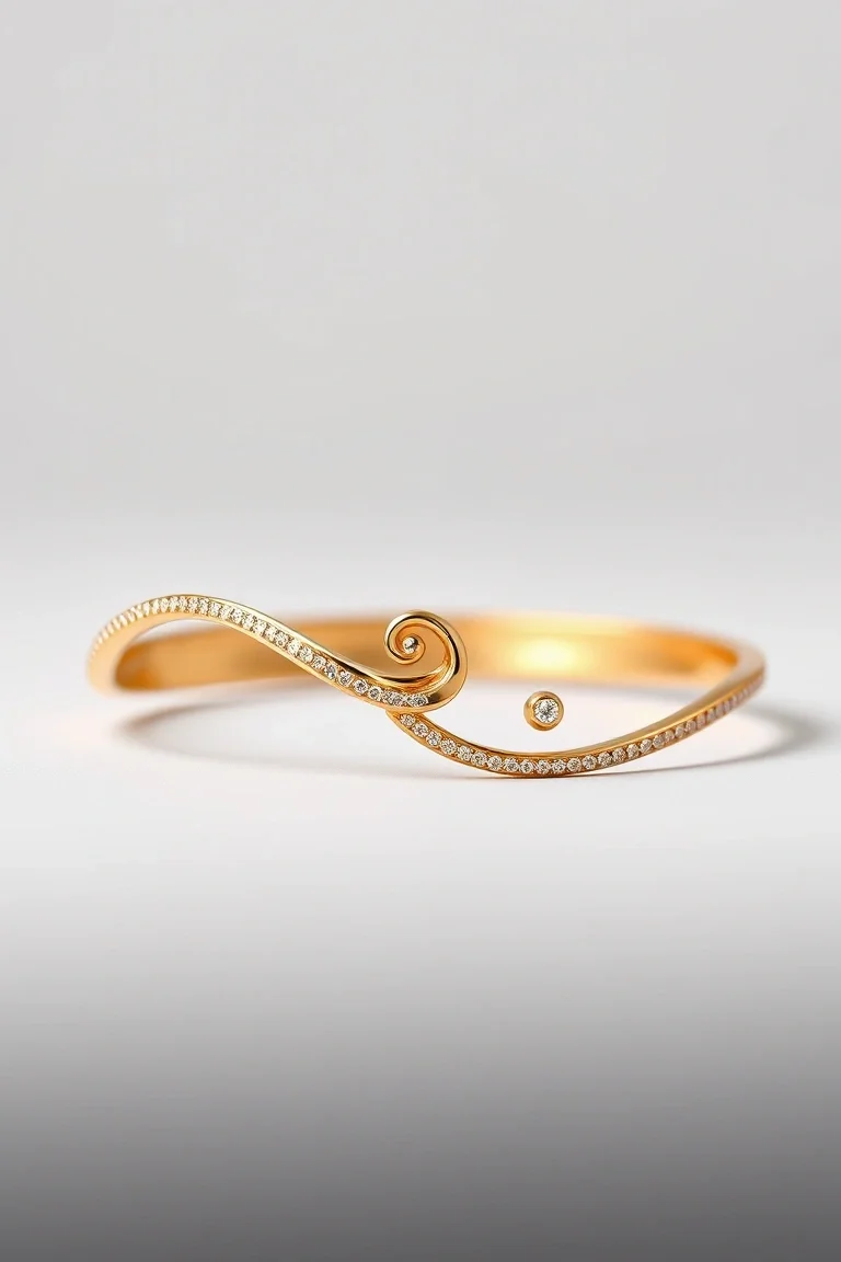14k Swirl Bangle