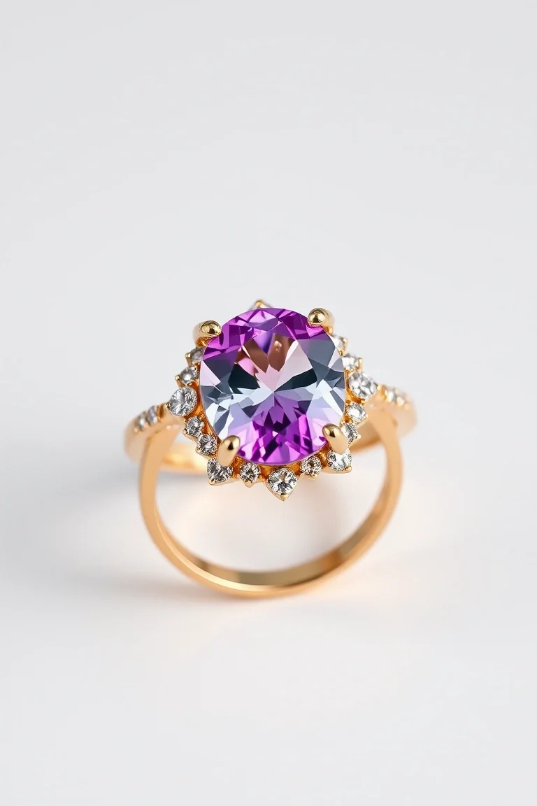 14K Synthetic April Birthstone Ring