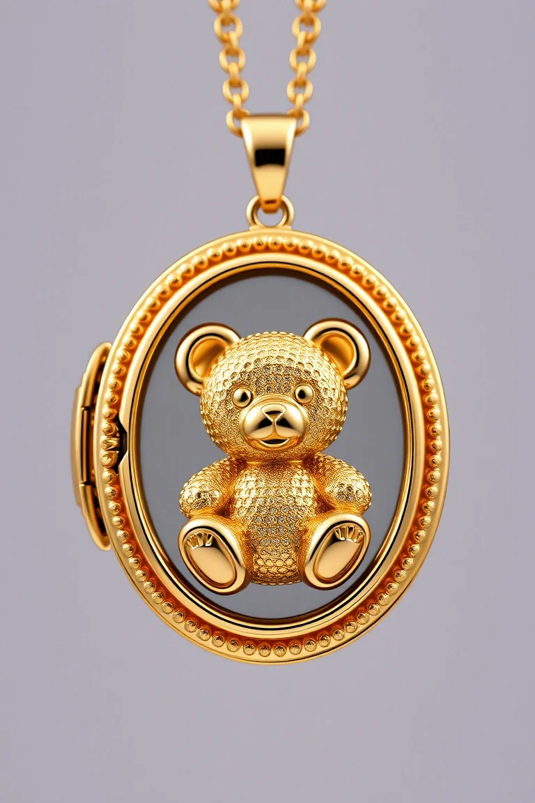 14K Teddybear Locket