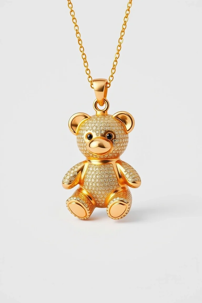 14K Teddybear Pendant