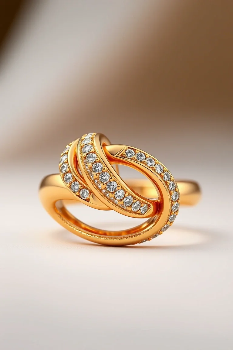 14K TEMP POL BI LOVE KNOT RING