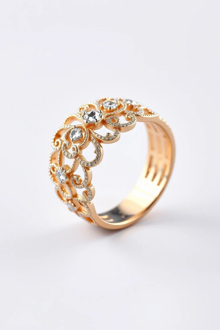 14K Temp Polished Mc Filigree Ring