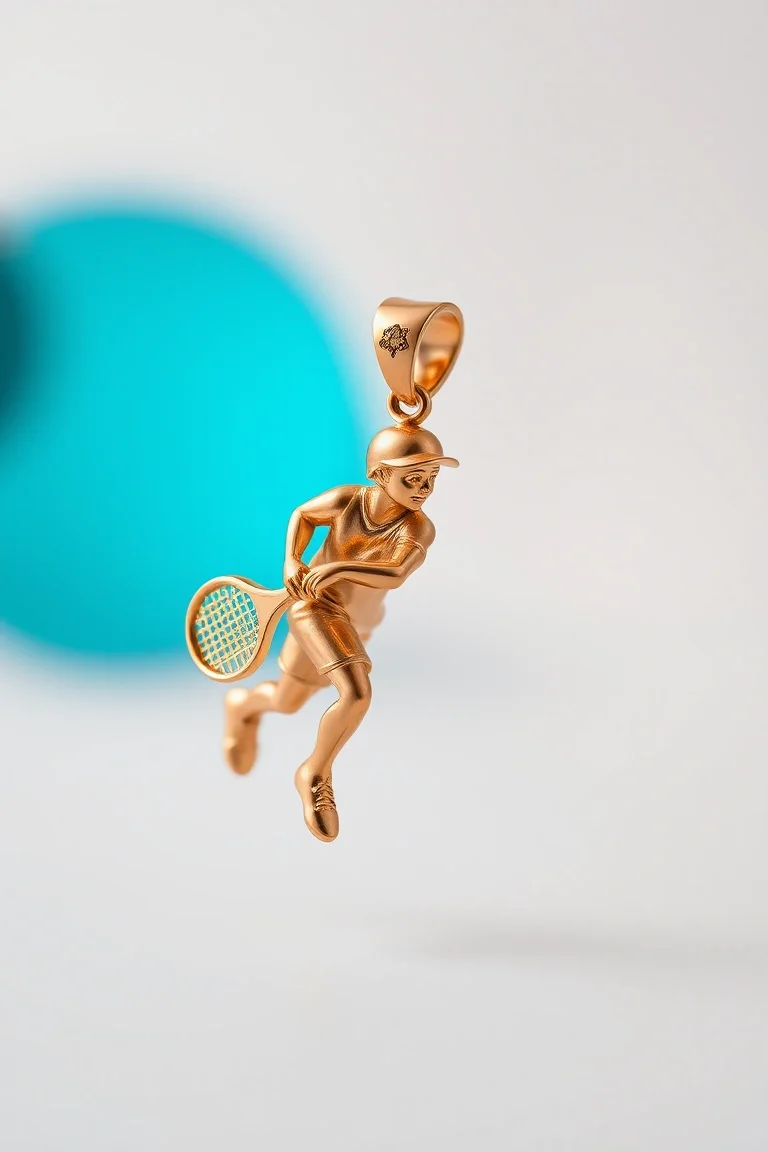 14K Tennis Player Charm