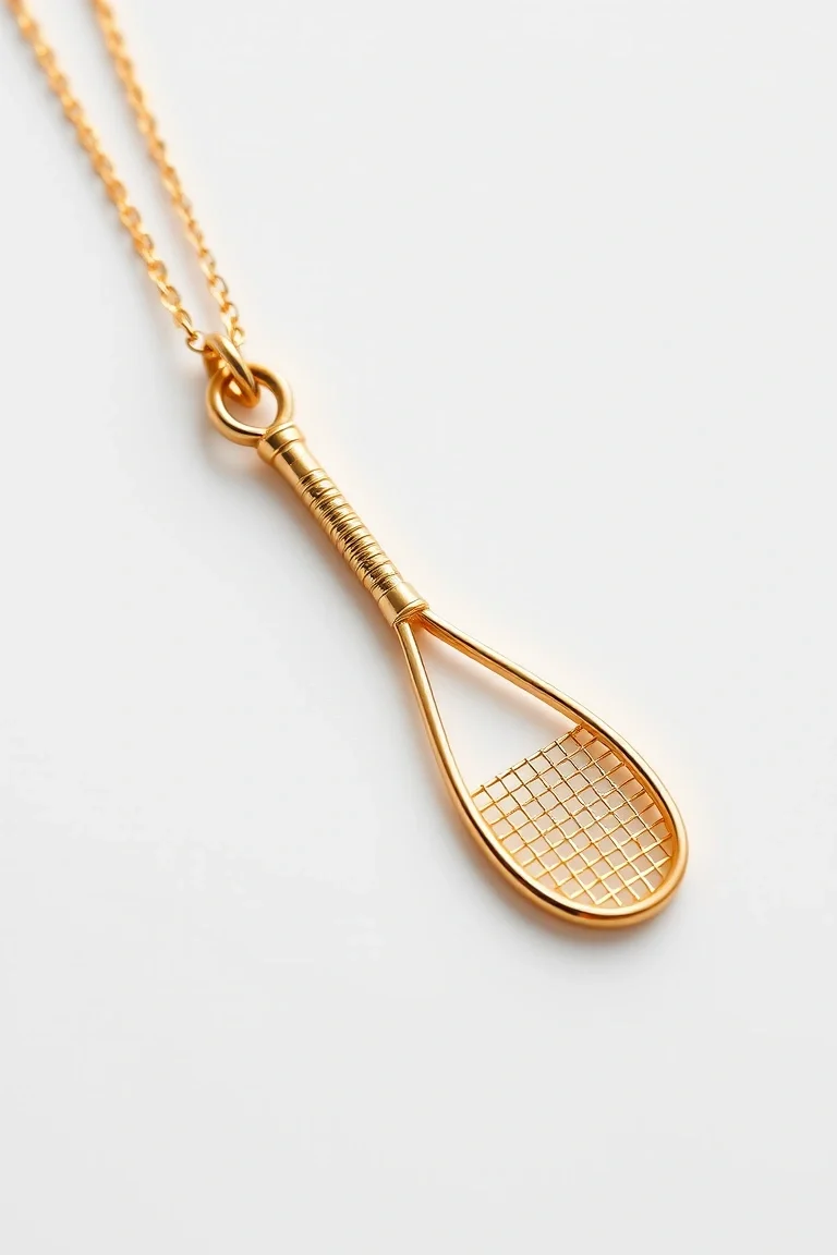 14K Tennis Racquet Charm