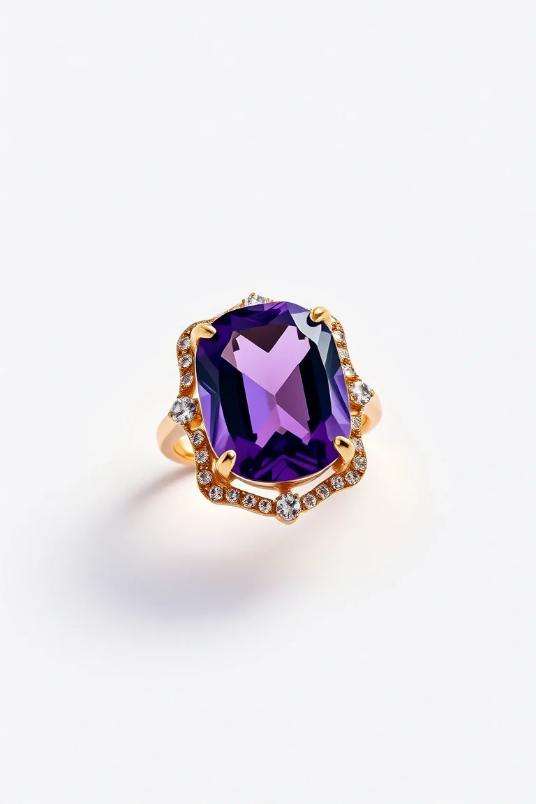 14K TRADITIONAL AMETHYST RING