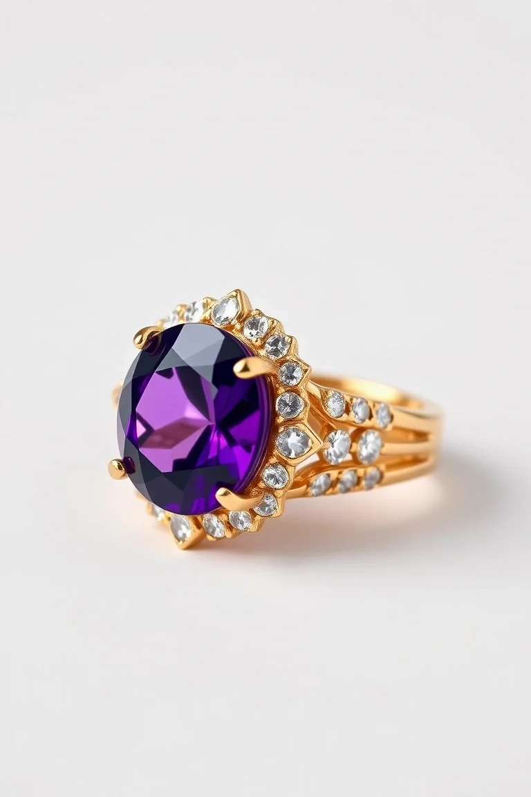 14K TRADITIONAL AMETHYST RING