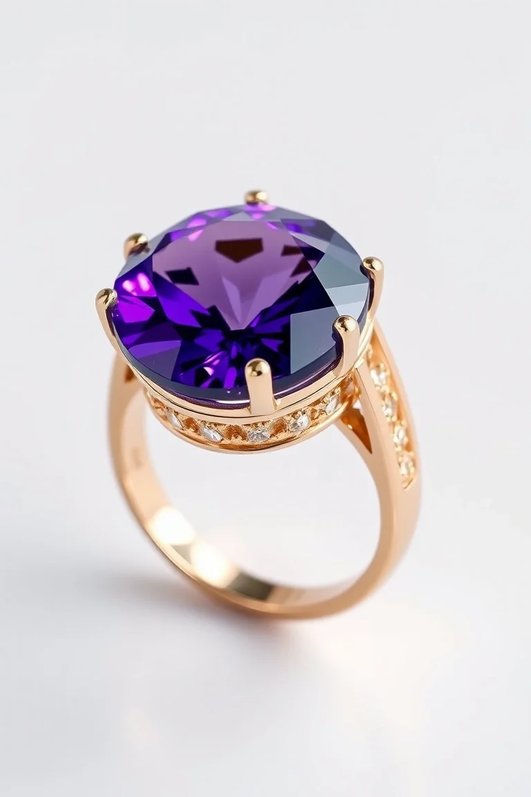 14K TRADITIONAL AMETHYST RING