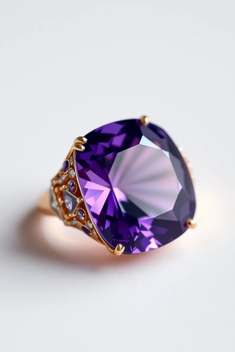 14K TRADITIONAL AMETHYST RING