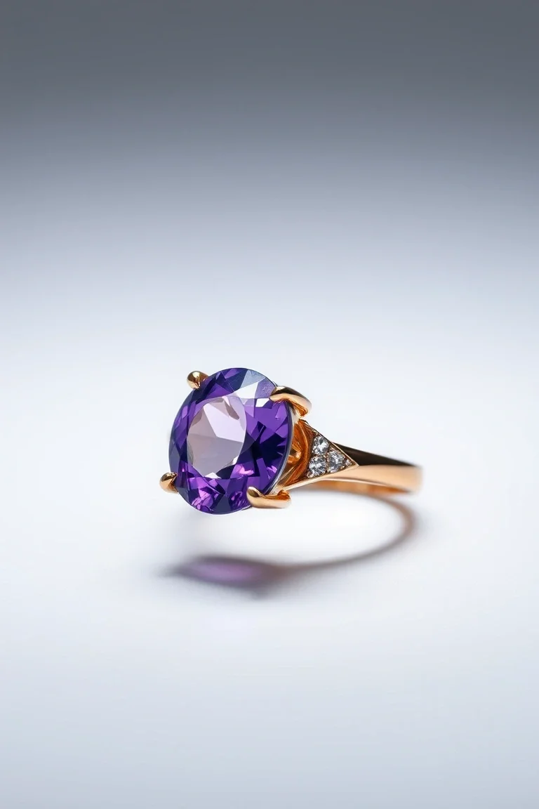 14K TRADITIONAL AMETHYST RING