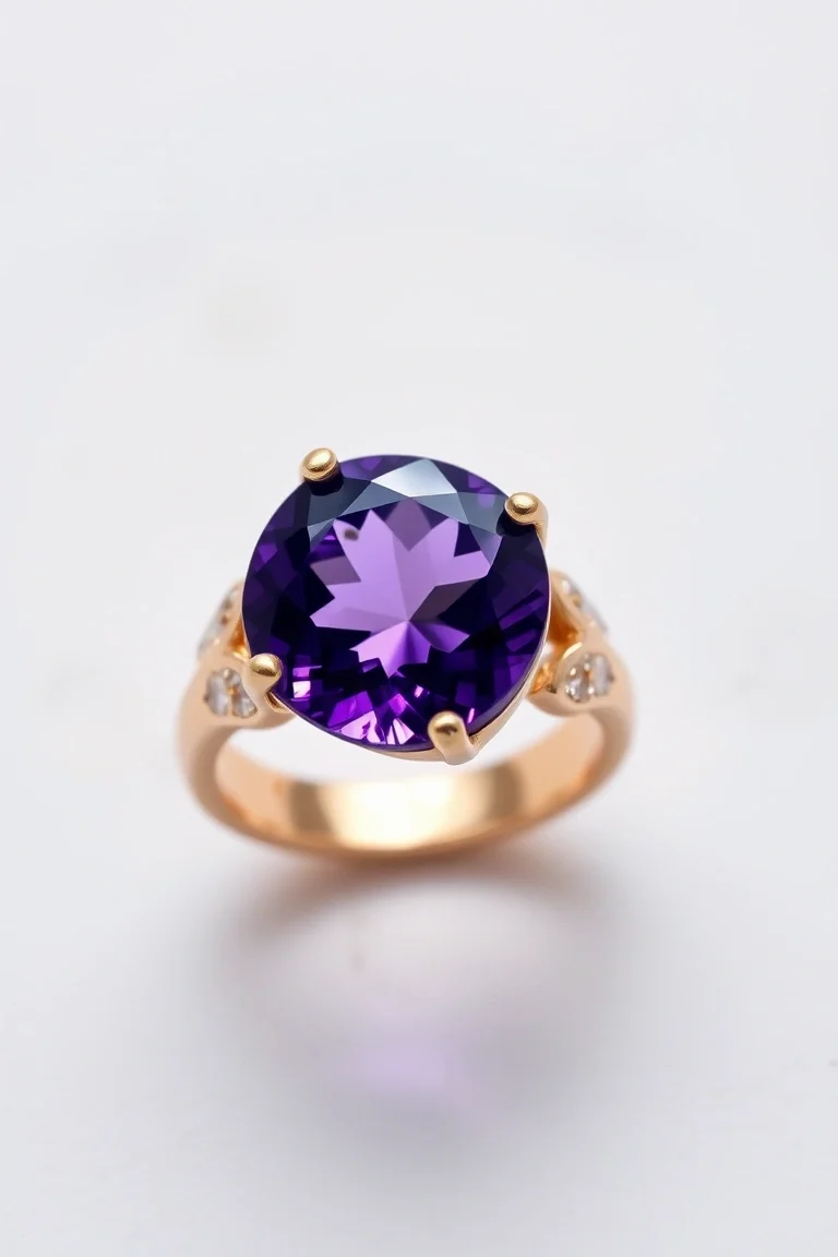 14K TRADITIONAL AMETHYST RING