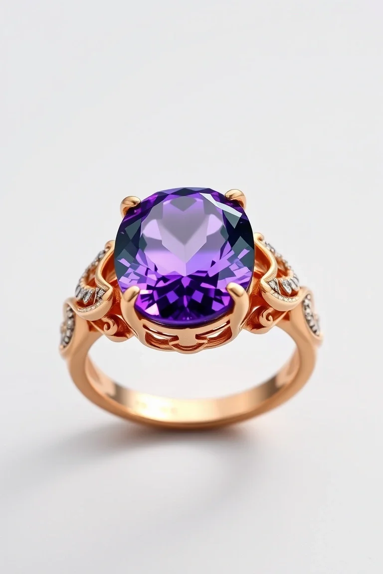 14K TRADITIONAL AMETHYST RING