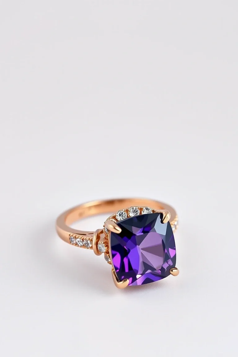 14K TRADITIONAL AMETHYST RING