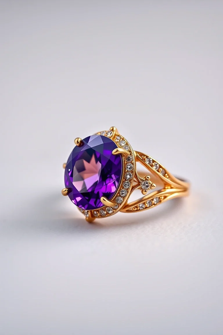 14K TRADITIONAL AMETHYST RING