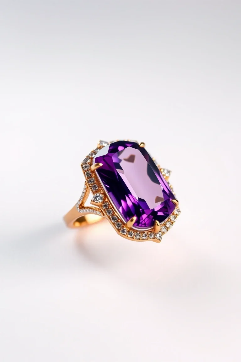 14K TRADITIONAL AMETHYST RING