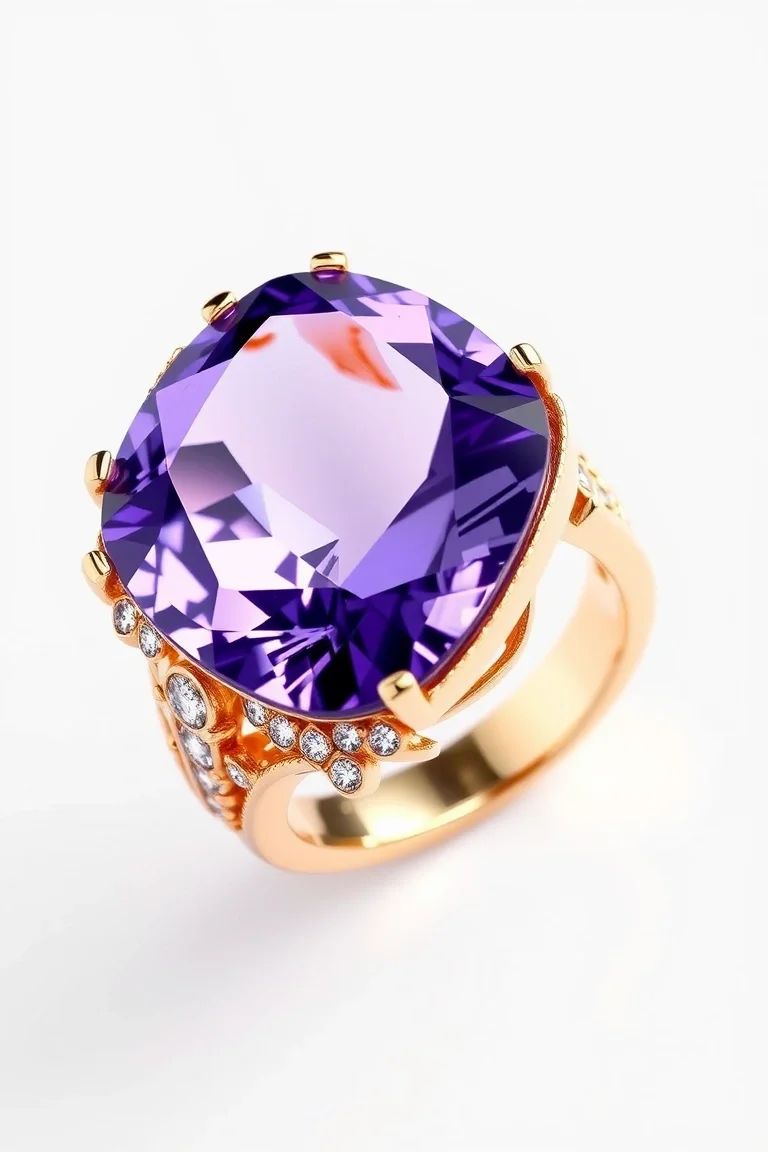 14K TRADITIONAL AMETHYST RING