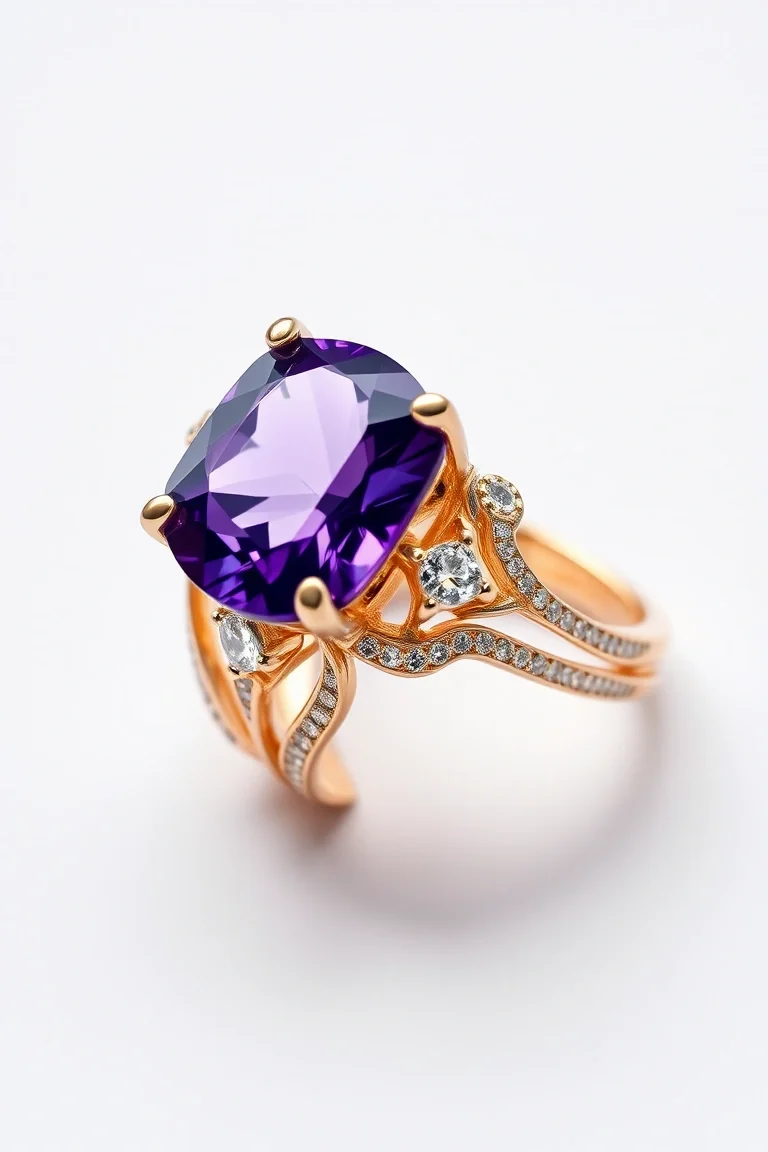 14K TRADITIONAL AMETHYST RING
