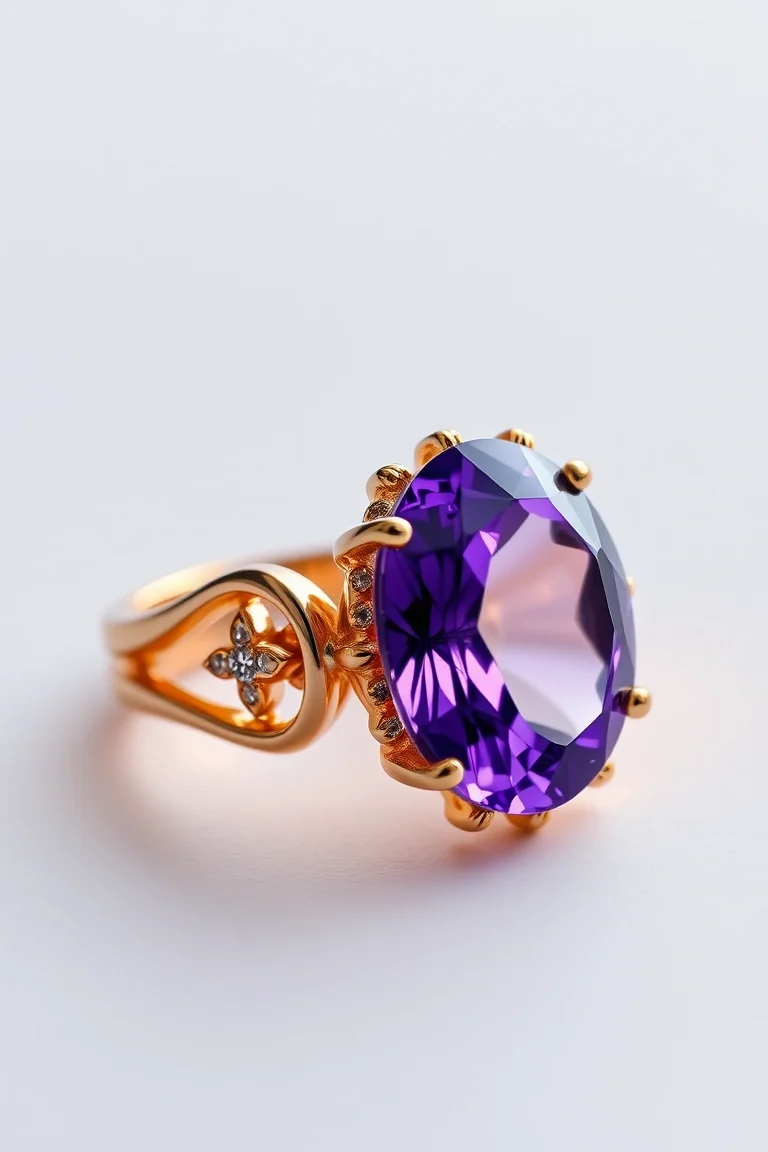 14K TRADITIONAL AMETHYST RING