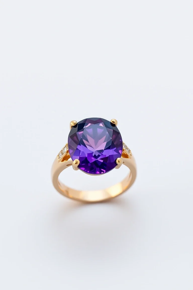 14K TRADITIONAL AMETHYST RING