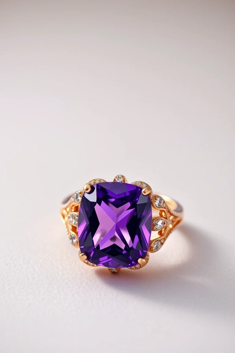14K TRADITIONAL AMETHYST RING