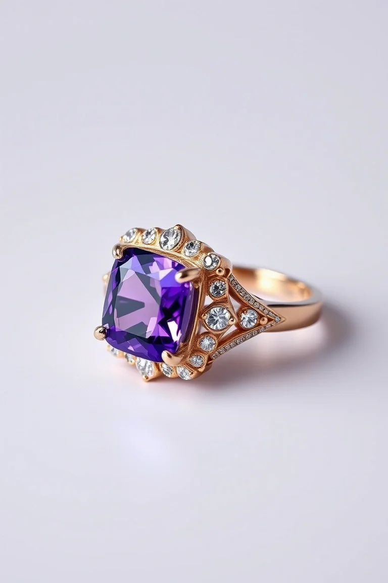 14K TRADITIONAL AMETHYST RING
