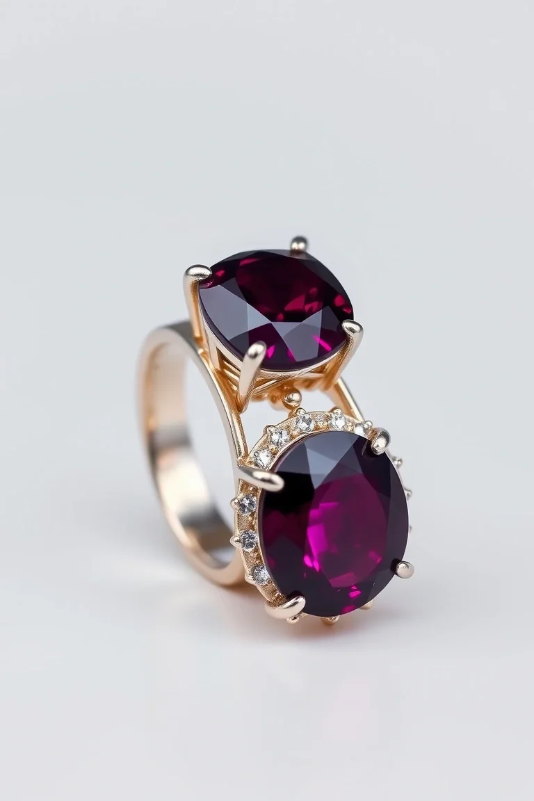 14K TRADITIONAL RHODALITE GARNET RING