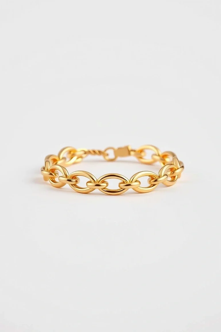 14K Triple Link Charm Bracelet
