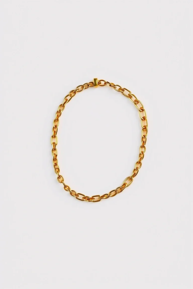 14K Triple Link Charm Bracelet 8 In.