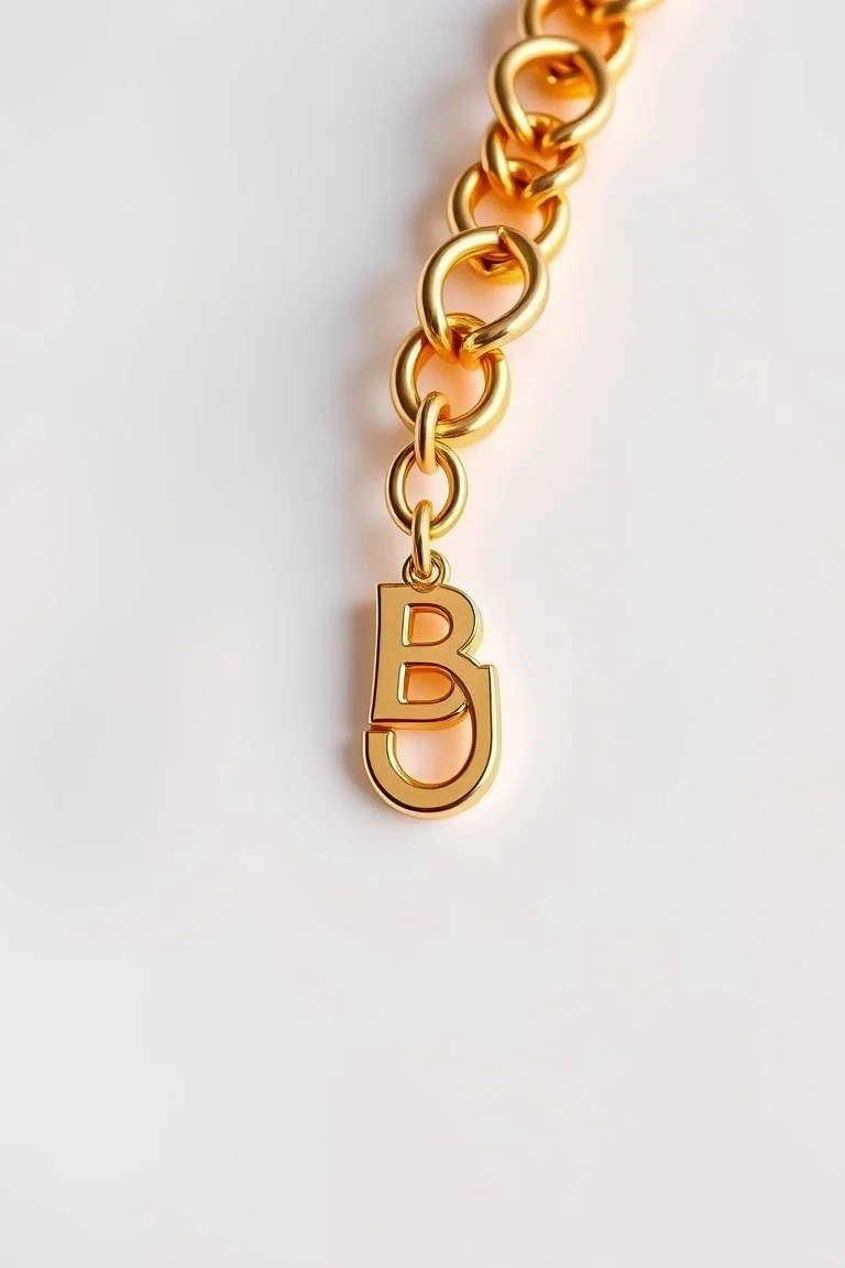 14K Triple Link Charm Bracelet 8 In.