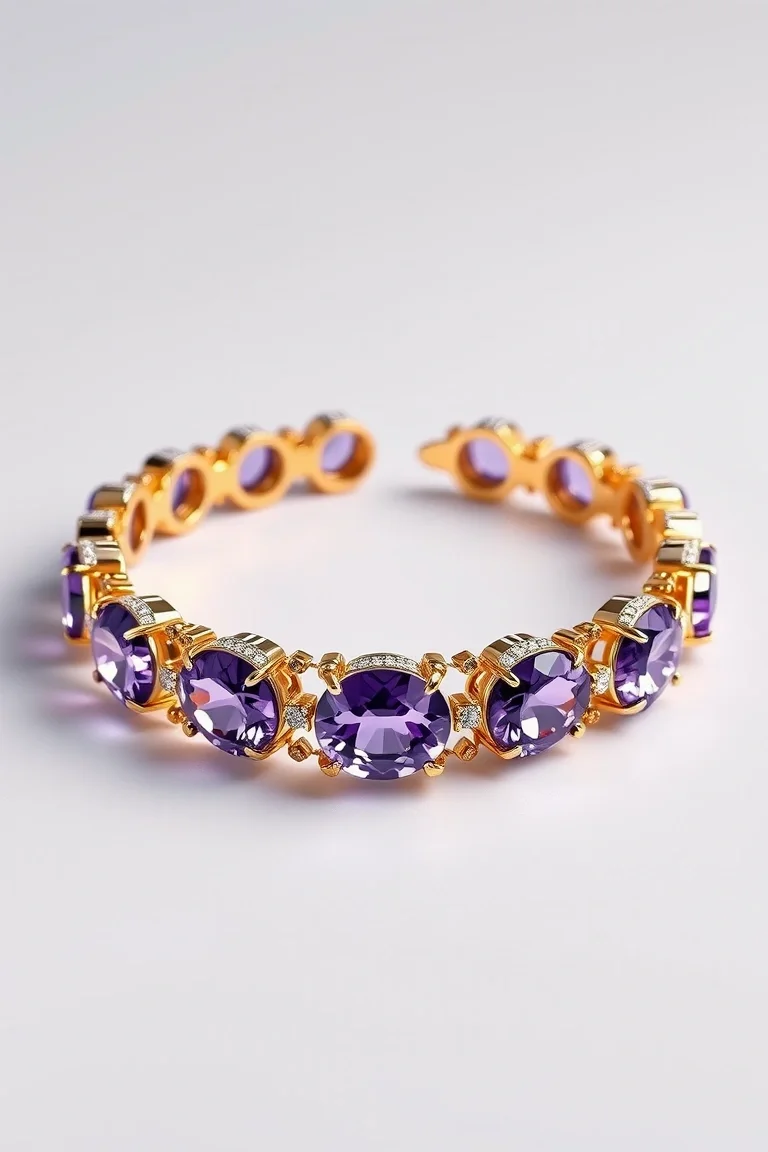 14K TWO-TONE AMETHYST BRACELET