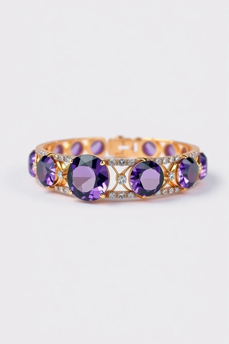 14K TWO-TONE AMETHYST BRACELET