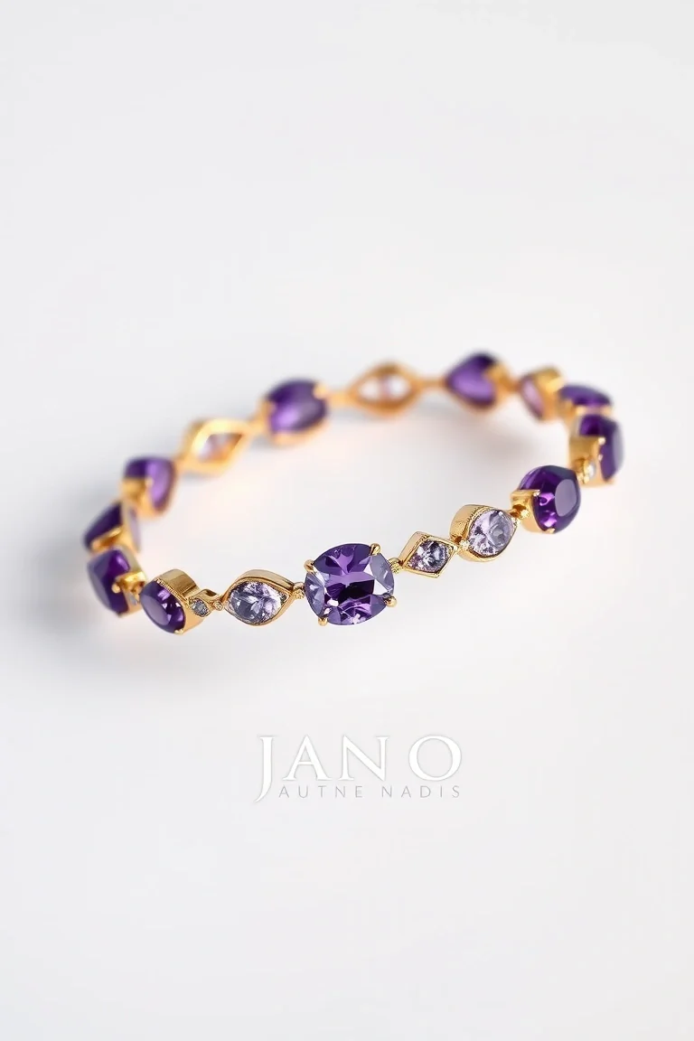 14K TWO-TONE AMETHYST BRACELET