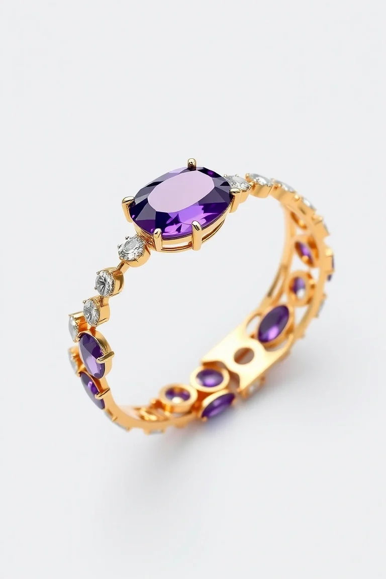 14K TWO-TONE AMETHYST BRACELET