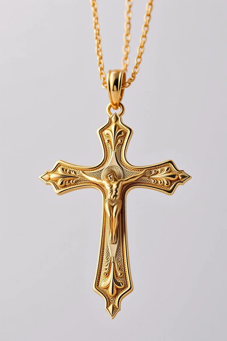 14K Two Tone Crucifix