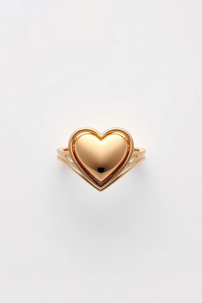 14K Two Tone Heart Ring