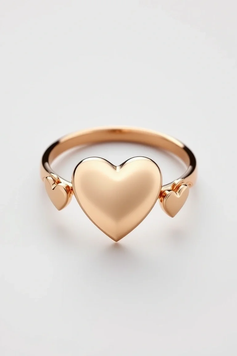 14K Two Tone Heart Ring
