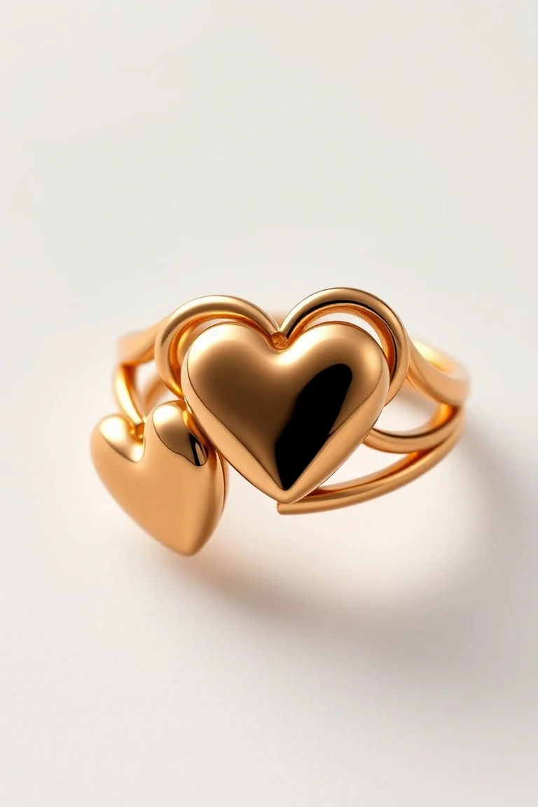 14K Two Tone Heart Ring