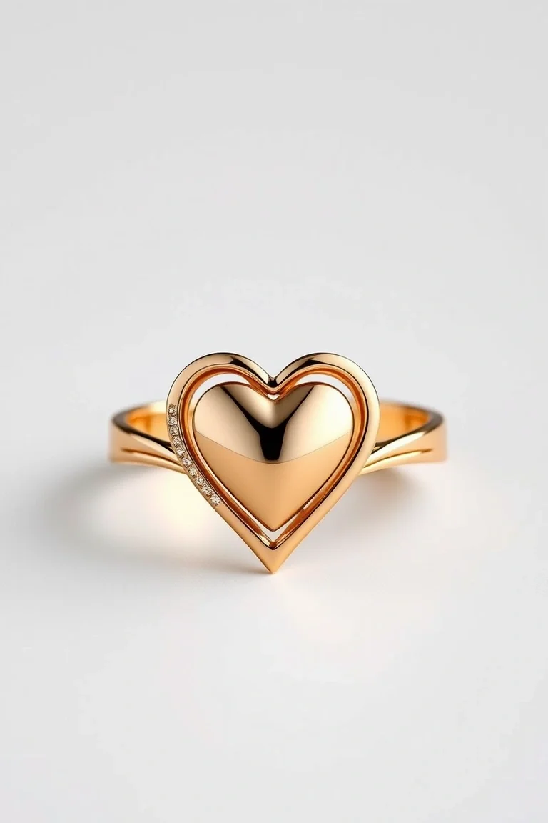 14K Two Tone Heart Ring