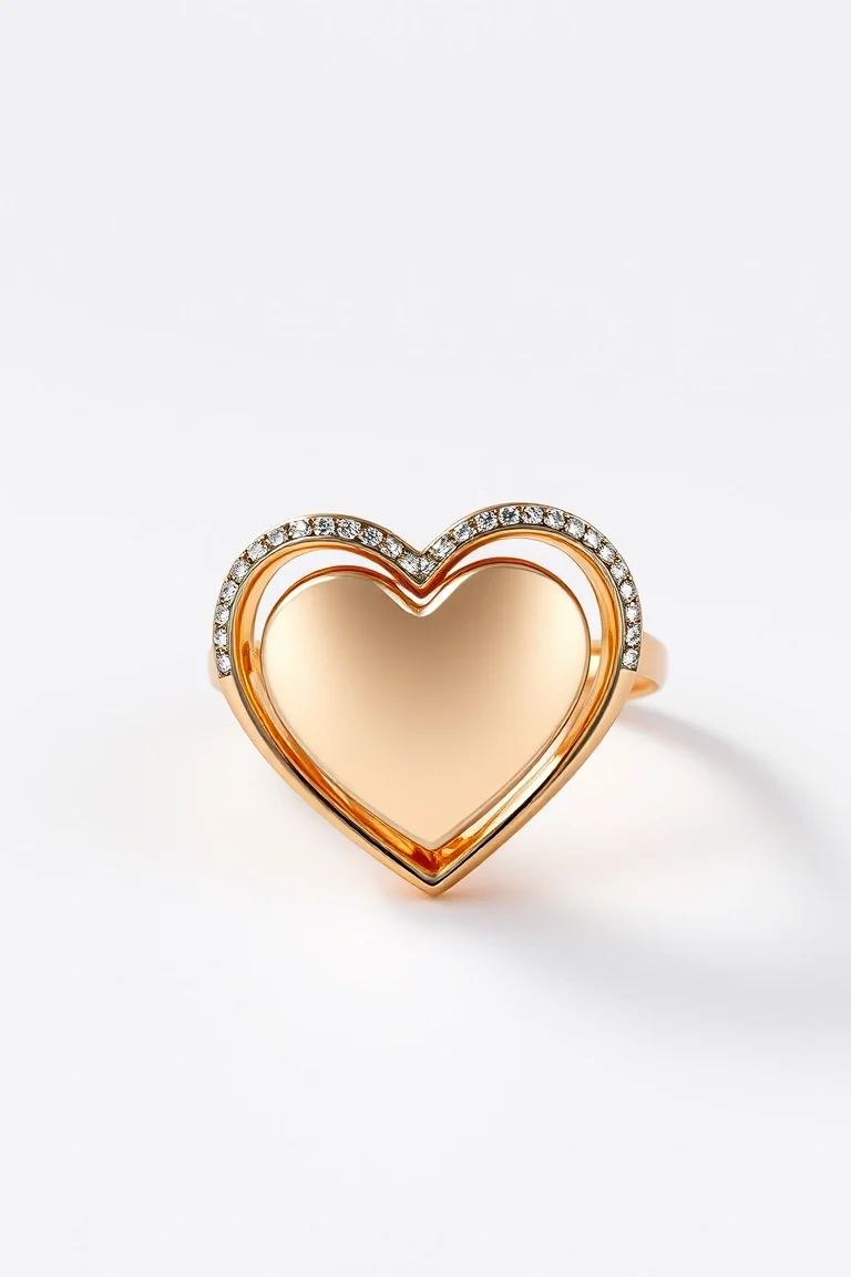 14K Two Tone Heart Ring