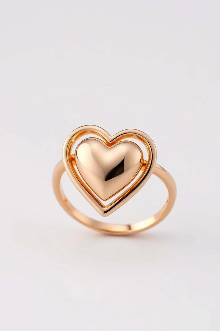14K Two Tone Heart Ring