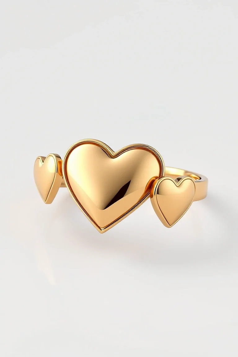 14K Two Tone Heart Ring
