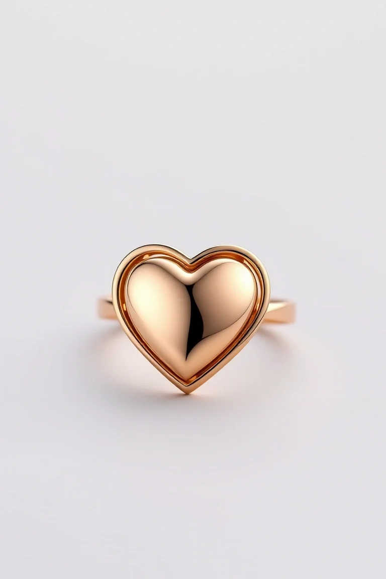 14K Two Tone Heart Ring