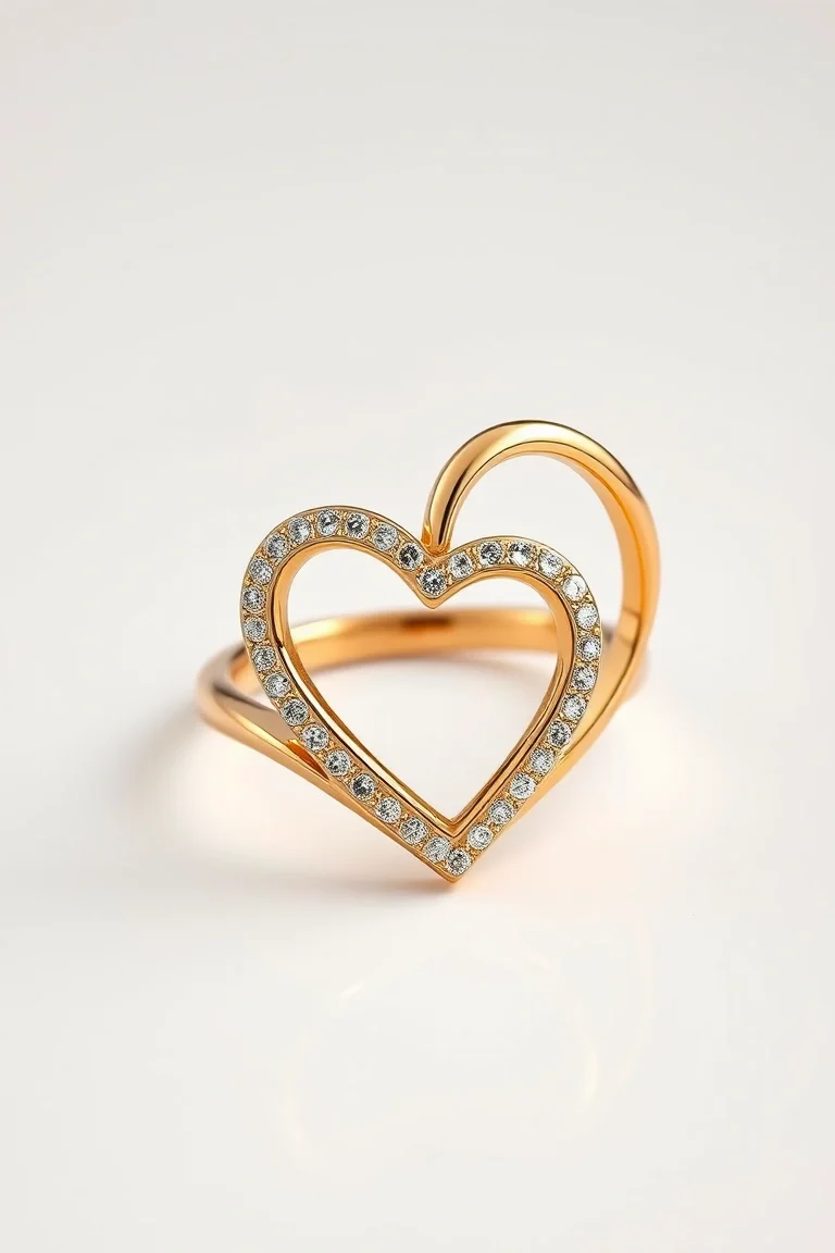 14K Two Tone Heart Ring