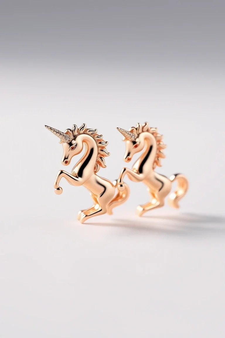 14K Unicorn Earrings
